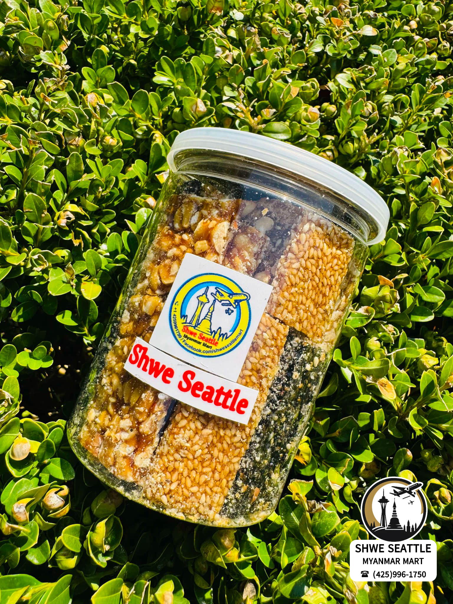 Shwe Seattle မြေပဲယို နှမ်းယိုစုံ - Mixed Peanut and Sesame Brittle